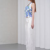 The Wrapline Linen Trouser - White