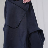 The Collar Linen Skirt - Navy
