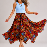 Bohemian Midi Skirt - Floral Pattern