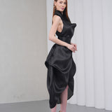 Silhouette Halter Dress - Black