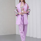 The Duality Linen Reversible Jacket - Lavender Paisley