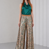 Ember Flare Sequin Pants - Emerald
