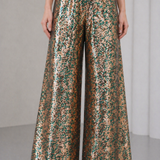 Ember Flare Sequin Pants - Emerald