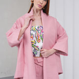 The Duality Linen Jacket - Pink White