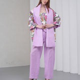 The Duality Linen Reversible Jacket - Lavender Paisley