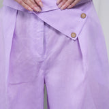 The Wrapline Linen Trouser - Lilac