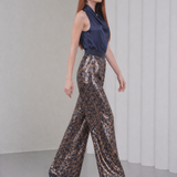 Ember Flare Sequin Pants - Navy