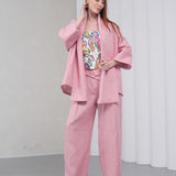 The Duality Linen Jacket - Pink White