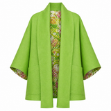 The Duality Linen Reversible Jacket - Green Floral
