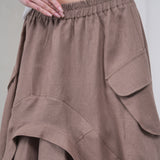 The Collar Linen Skirt - Vizon