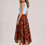 Bohemian Midi Skirt - Floral Pattern