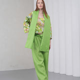The Duality Linen Reversible Jacket - Green Floral