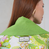 The Duality Linen Reversible Jacket - Green Floral