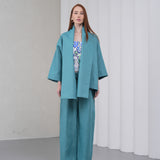 The Duality Linen Jacket - Teal