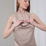 Cascade Silk Cowl Top - Vizon