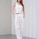 The Halterline Linen Blouse - White