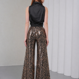 Ember Flare Sequin Pants - Black