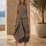 Juby Linen Skirt - Coffee