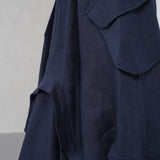 The Collar Linen Skirt - Navy