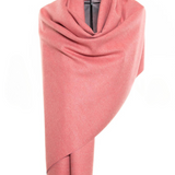 Reversible Mo-shmere Color Block Shawl - Salmon Gray
