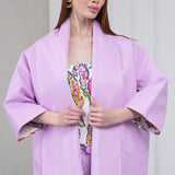 The Duality Linen Reversible Jacket - Lavender Paisley
