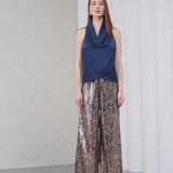 Ember Flare Sequin Pants - Navy