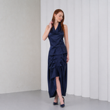 The Vanguard Skirt Silk - Midnight Navy