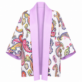The Duality Linen Reversible Jacket - Lavender Paisley