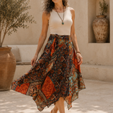 Bohemian Midi Skirt - Orange Babylon