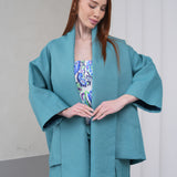 The Duality Linen Jacket - Teal