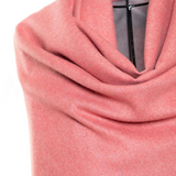 Reversible Mo-shmere Color Block Shawl - Salmon Gray