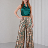 Ember Flare Sequin Pants - Emerald