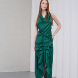 The Vanguard Skirt Silk - Emerald Green