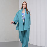 The Duality Linen Jacket - Teal