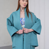 The Duality Linen Jacket - Teal