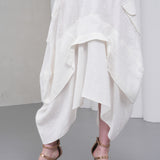 The Collar Linen Skirt - White