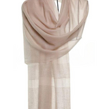 Light Cashmere & Moher Wool Subtle Lines Stole - Beige
