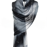 Baby Cashmere Sprayed Crystal Shawl - Gray Black