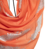 Angel Feathers Crystal Feathers Shawl Stole - Peach Silver