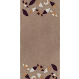 Three Dimensional Fluff Leafs Boil Wool Shawl - Sepia