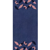 Three Dimensional Fluff Leafs Boil Wool Shawl - Navy Pink