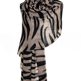 Zebra Design Baby Cashmere Shawl - Sepia Black