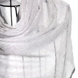 Bordered Sparge Baby Cashmere Shawl - Gray