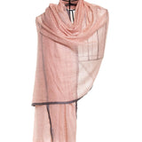Bordered Sparge Baby Cashmere Shawl - Pink Charcoal