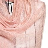 Bordered Sparge Baby Cashmere Shawl - Pink Charcoal