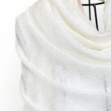 Bordered Sparge Baby Cashmere Shawl - Ivory Brown