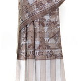 Checkers Floral Cashmere Pashmina Shawl - Brown