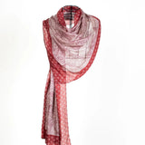 Raw Silk Rectangular Shawl - Burgundy Paisley
