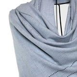 Stitched Line Mo-shmere Modern Shawl - Blue