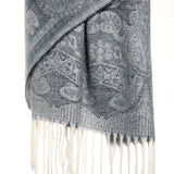 Knitted Mo-shmere Paisley Layers - Navy